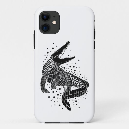 Zwarte silhouet van een krokodil Case-Mate iPhone case (Achterkant)