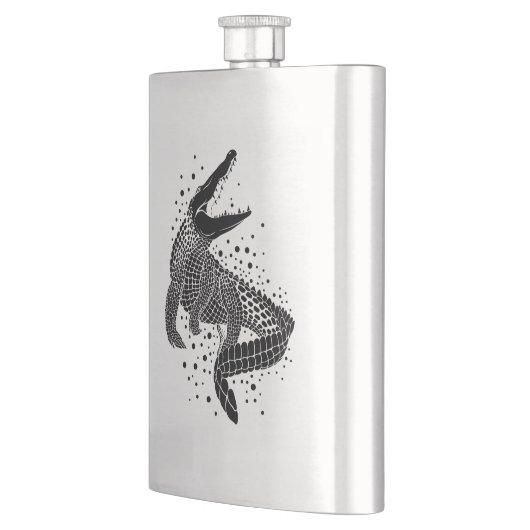 Zwarte silhouet van een krokodil flacon (Links)