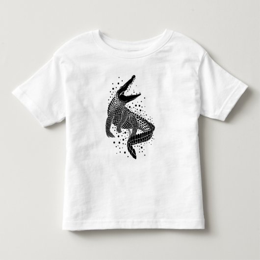 Zwarte silhouet van een krokodil kinder shirts (Voorkant)