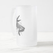 Zwarte silhouet van een krokodil matglas bierpul (Voorkant links)