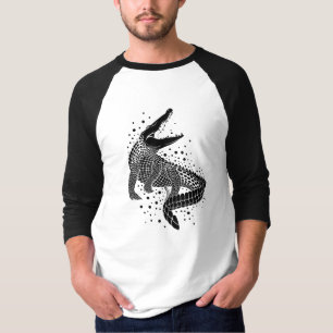 Zwarte silhouet van een krokodil t-shirt