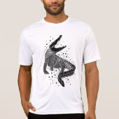 Zwarte silhouet van een krokodil t-shirt (Voorkant)