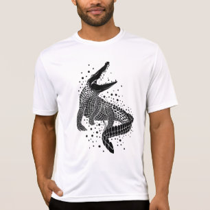 Zwarte silhouet van een krokodil t-shirt