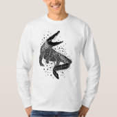 Zwarte silhouet van een krokodil t-shirt (Voorkant)