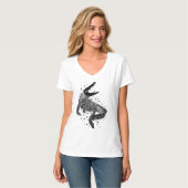 Zwarte silhouet van een krokodil t-shirt (Voorkant volledig)