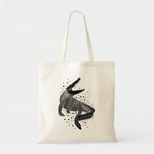 Zwarte silhouet van een krokodil tote bag (Voorkant)