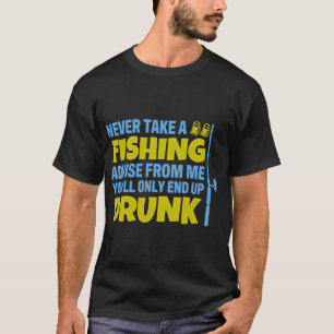 Zwarte silhouet van een visser tegen de achtergr t-shirt