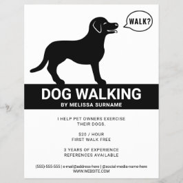 Zwarte Silhouet Van Hond Die Wandelen Zegt - Honde Flyer