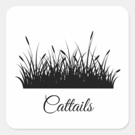 zwarte silhouet vierkante sticker