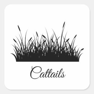 zwarte silhouet vierkante sticker