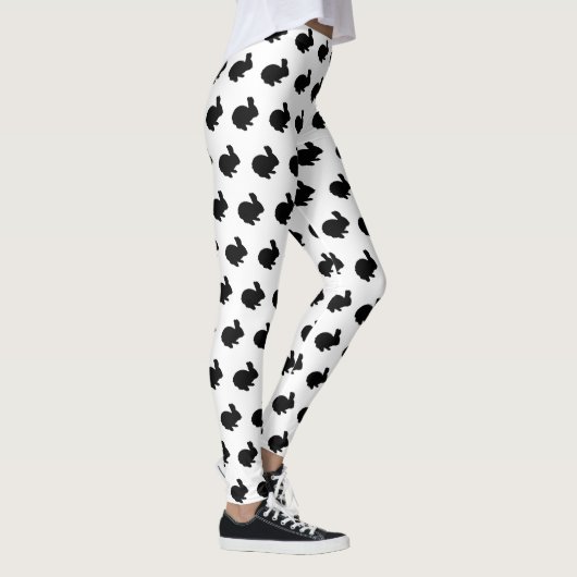 Zwarte Silhouette Bunny Rabbit Leggings (Rechts)