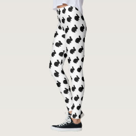 Zwarte Silhouette Bunny Rabbit Leggings