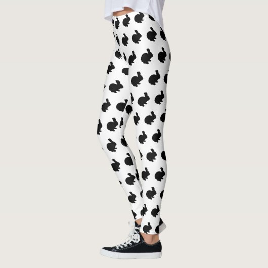 Zwarte Silhouette Bunny Rabbit Leggings (Links)