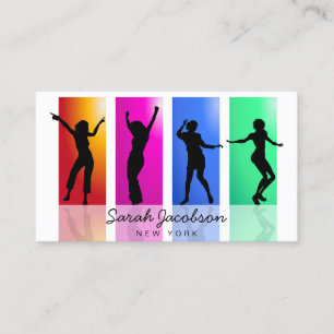 Zwarte Silhouette Dancer Hip Hop Rainbow Visitekaartje