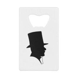Zwarte silhouette heer creditkaart flessenopener