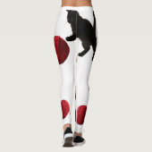 Zwarte Silhouette Kitty, met rode wollen Bal Leggings (Achterkant)