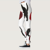 Zwarte Silhouette Kitty, met rode wollen Bal Leggings (Links)