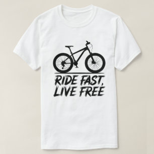 Zwarte Silhouette Mountainbike Avontuur Kunst T-shirt