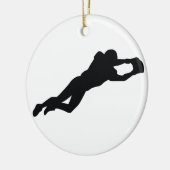 Zwarte Silhouette voor football Player Keramisch Ornament (Links)