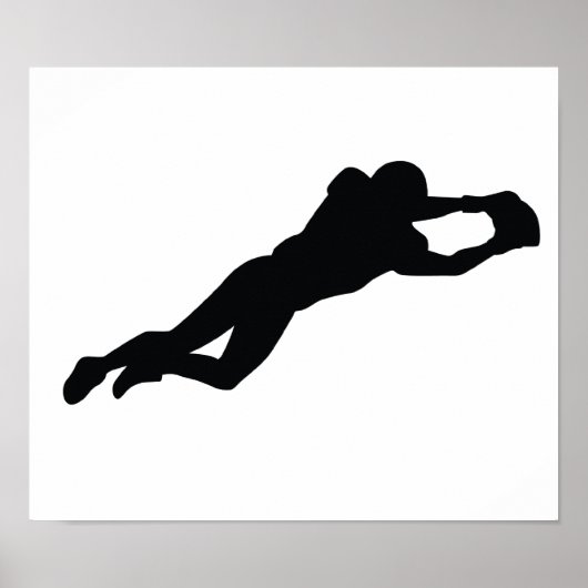 Zwarte Silhouette voor football Player Poster (Voorkant)