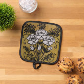 Zwarte siliconen hittebescherming, alleen pothoude pannenlap (Top down)