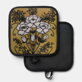 Zwarte siliconen hittebescherming, alleen pothoude pannenlap (Voorkant / Achterkant)