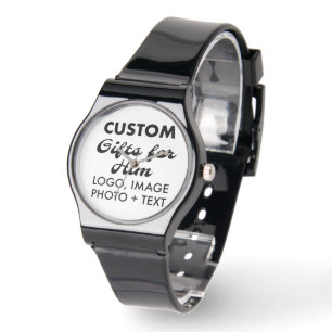 Zwarte Siliconen Horloge Custom Gifts voor Hem