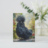 Zwarte Silkie Chicken Painting Briefkaart (Staand voorkant)