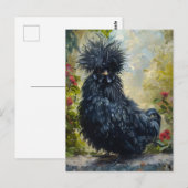 Zwarte Silkie Chicken Painting Briefkaart (Voorkant / Achterkant)