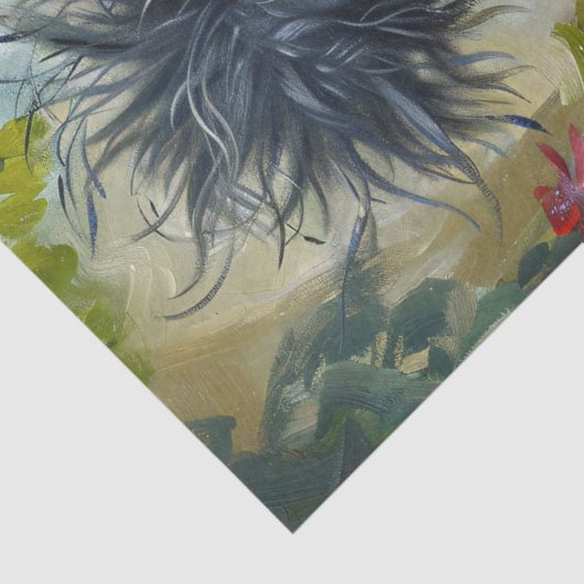 Zwarte Silkie Chicken Painting Decoupage Tissuepapier (Detail)