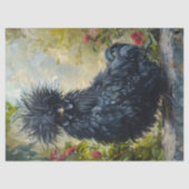 Zwarte Silkie Chicken Painting Decoupage Tissuepapier (Voorkant)