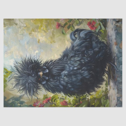 Zwarte Silkie Chicken Painting Decoupage Tissuepapier (Voorkant)
