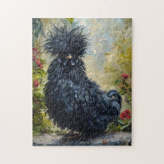 Zwarte Silkie Chicken Painting Legpuzzel (Verticaal)