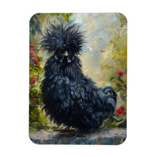 Zwarte Silkie Chicken Painting Magneet