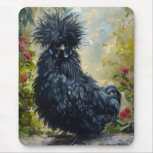 Zwarte Silkie Chicken Painting Muismat