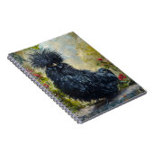 Zwarte Silkie Chicken Painting Notitieboek (Rechterzijde)
