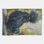 Zwarte Silkie Chicken Painting Theedoek (Horizontaal)