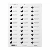 Zwarte Silkie Kip Etiket (Full Sheet)