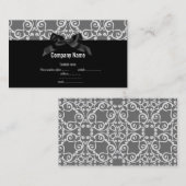 ZWARTE SILVER ABSTRACT PATROON VISITEKAARTJE (Voorkant / Achterkant)