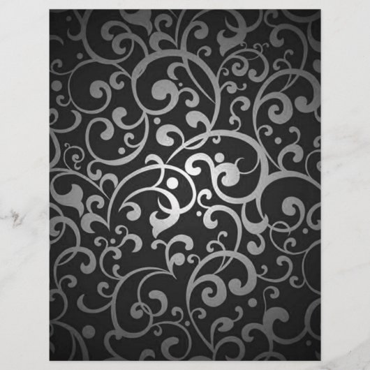 ZWARTE SILVER GRAY DIGITAL SWIRLS RANDOM ABSTR FLYER (Voorkant)