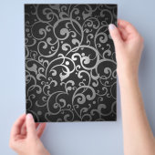 ZWARTE SILVER GRAY DIGITAL SWIRLS RANDOM ABSTR FLYER (Hand)
