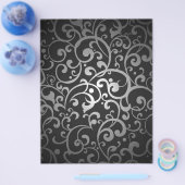 ZWARTE SILVER GRAY DIGITAL SWIRLS RANDOM ABSTR FLYER (Enkel)