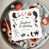 Zwarte Sinaasappel Halloween Verjaardagsfeest Kind Servet