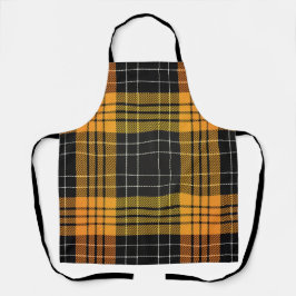 Zwarte Sinaasappel Herfst Herfst Halloween Plaid Schort
