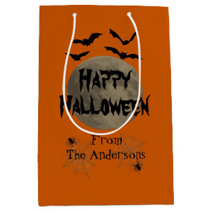 Zwarte Sinaasappel Spooky Bats Spider Happy Hallow Medium Cadeauzakje
