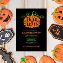 Zwarte Sinaasappel Trick or Treat Pompoen Hallowee