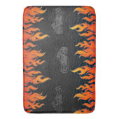 Zwarte Sinaasappel vlammen warmtemotormotor Badmat (Voorkant Verticaal)