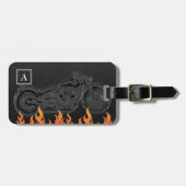 Zwarte Sinaasappel vlammen warmtemotormotor Bagagelabel (Voorkant horizontaal)