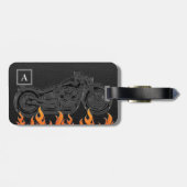 Zwarte Sinaasappel vlammen warmtemotormotor Bagagelabel (Achterkant horizontaal)