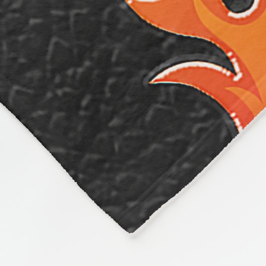 Zwarte Sinaasappel vlammen warmtemotormotor Fleece Deken (Hoek)